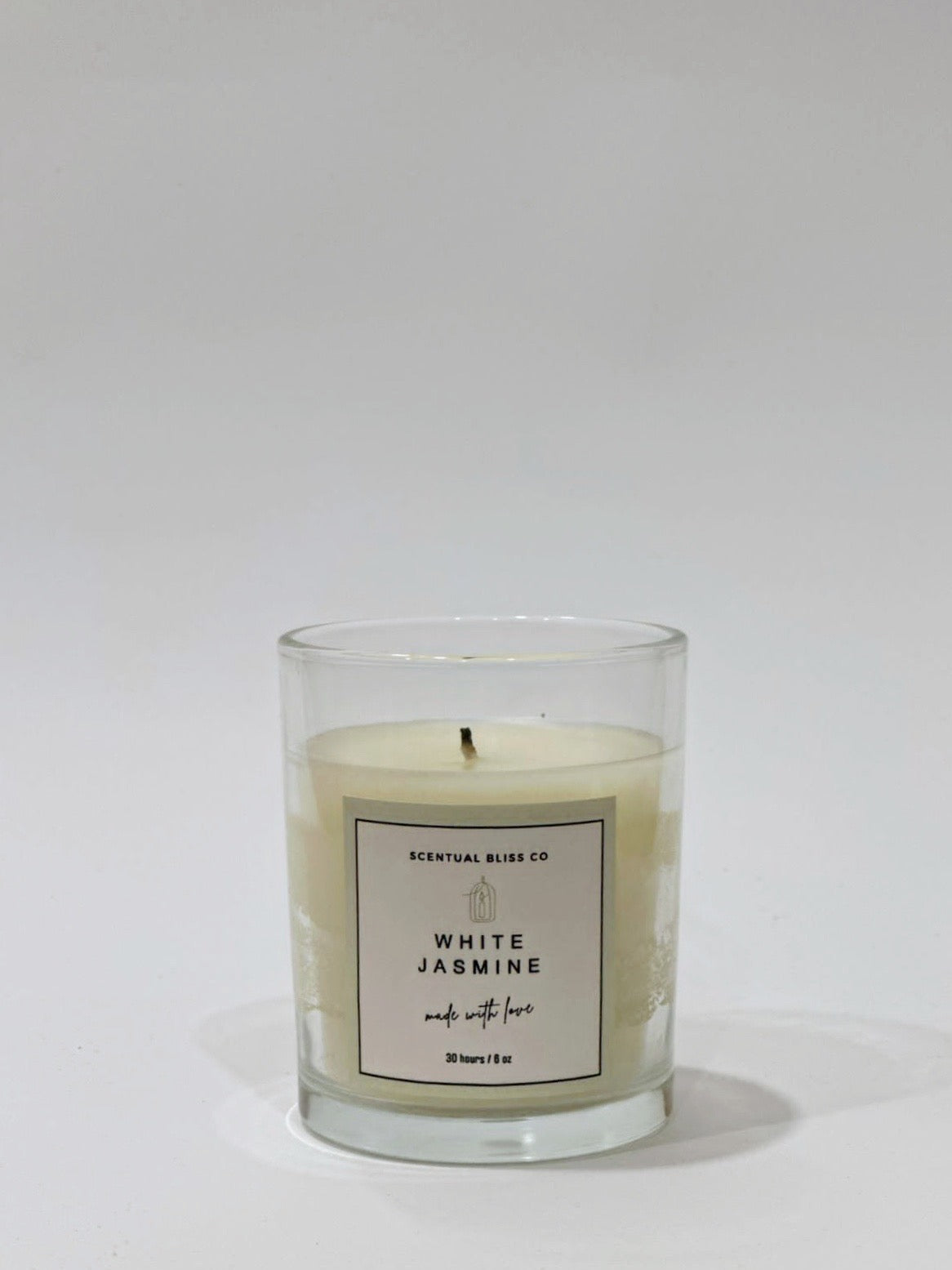 White Jasmine Glass Candle