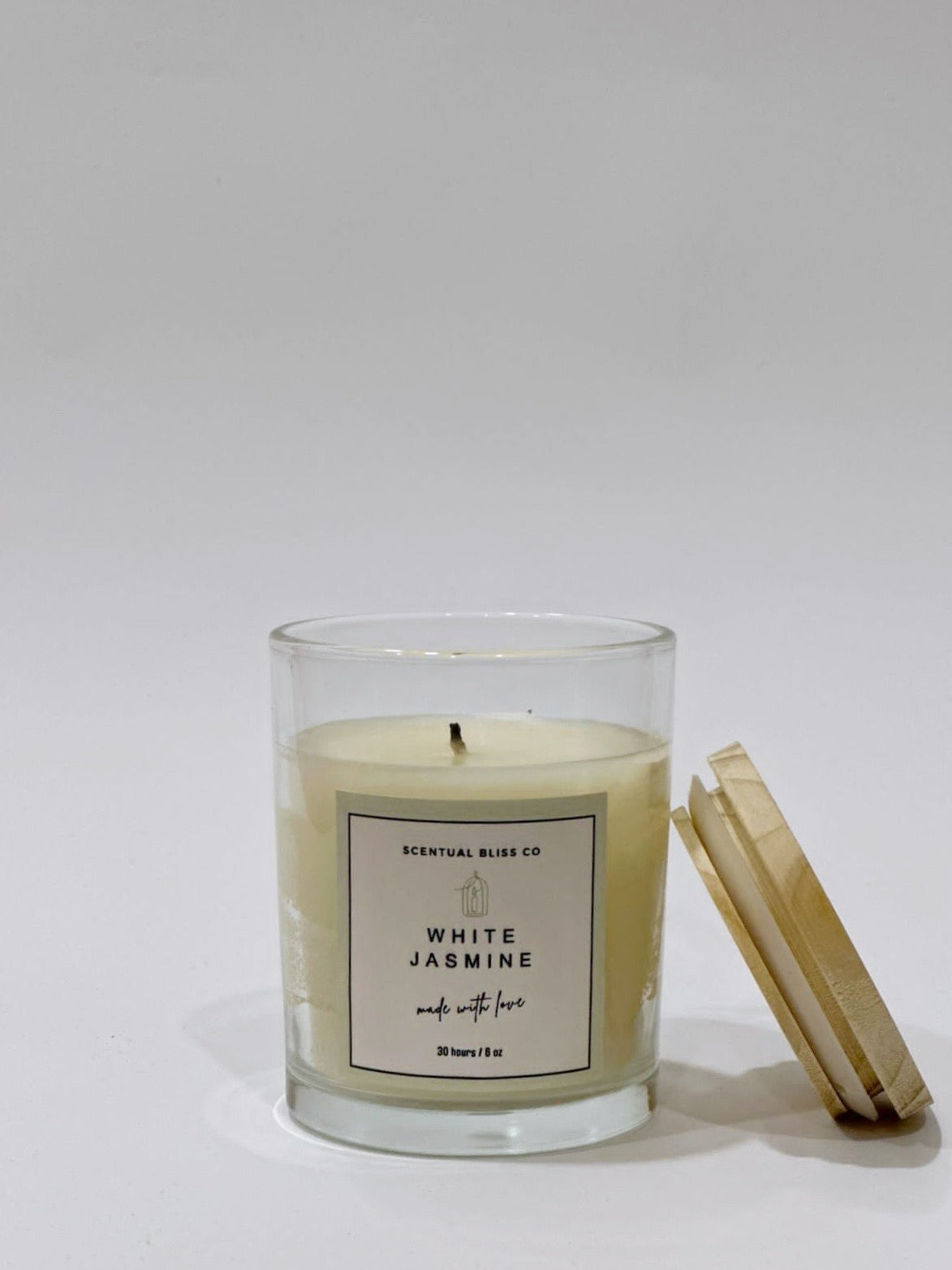 White Jasmine Glass Candle