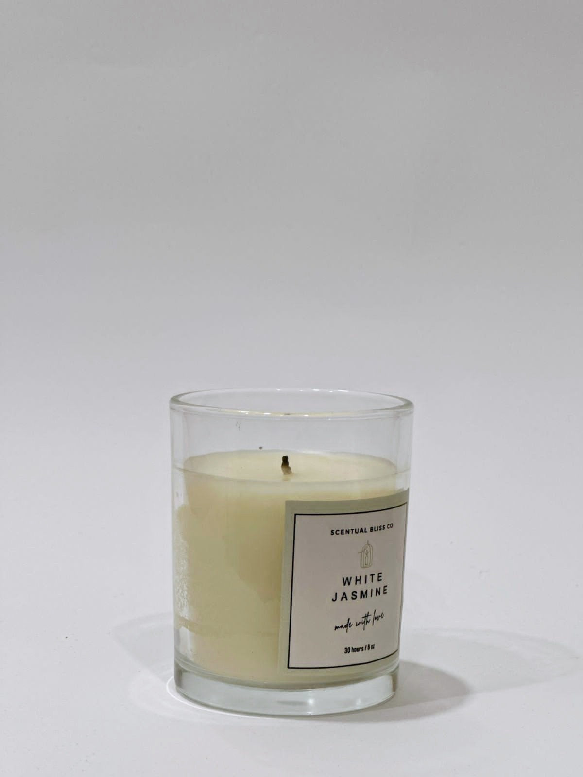 White Jasmine Glass Candle